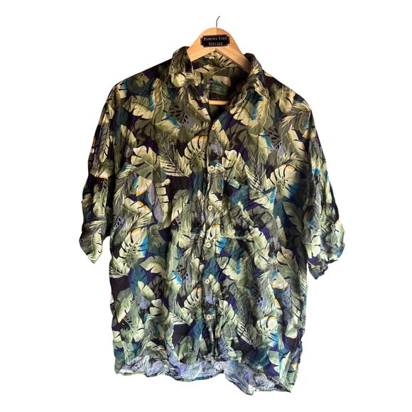 Guess By Georges Marciano Men's Vintage Hawaiian Shirt 100% Rayon Size Medium - Picture 1 of 6